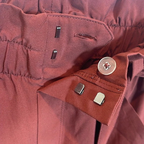 Athleta Skyline Pants Rust Red Paper bag Tie Belt size size 2 - Picture 4 of 9
